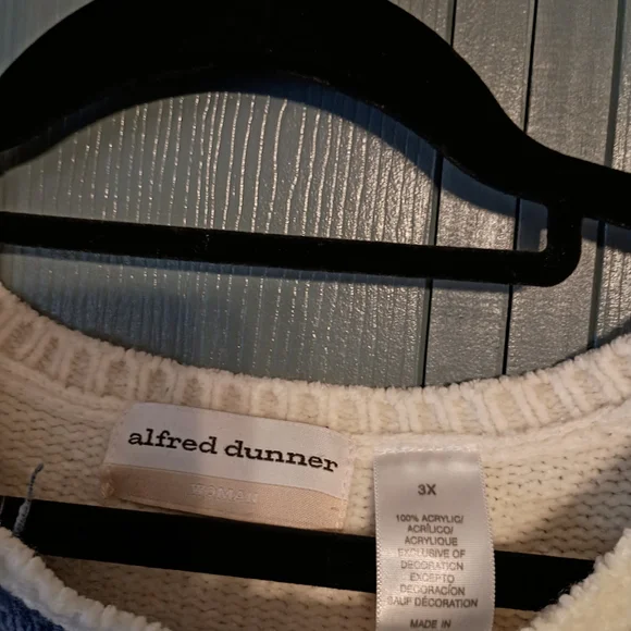 Women's Patchwork Sweater - Purple, Green, Cream - Picture 2 of 3